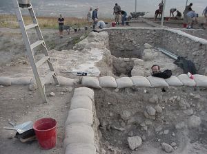 A present day archaeological dig at Beth-Shemesh